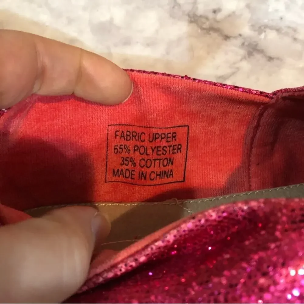 New in Box, WB Atlas Tom Style Shoes. Bright Pink. Glitzy with a cross. - Picture 4 of 6
